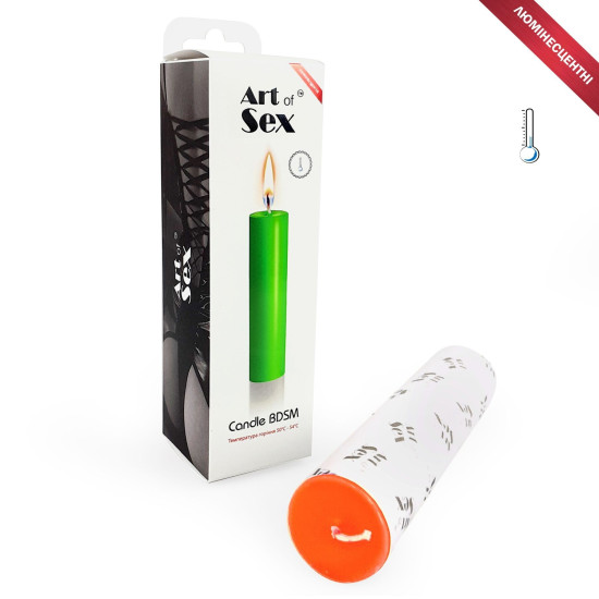Низькотемпературна люмінесцентна свічка для сексу та БДСМ, помаранчева Art of Sex Low-Temperature Candle Orange, 15 cm
