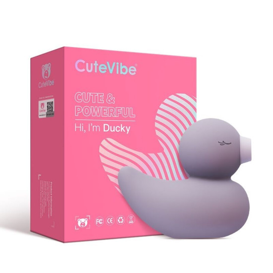 Вакуумный вибратор, серый CuteVibe Ducky Grey