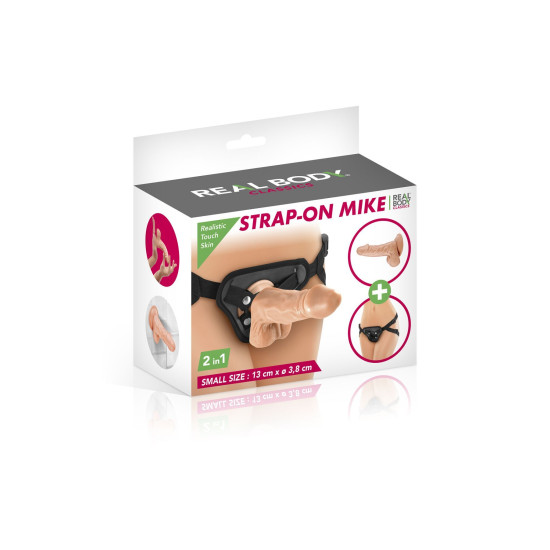 Страпон 2 в 1 (трусики і фалоімітатор), довжина 13 см, діаметр 3,8 см Real Body Mike