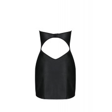 Міні-сукня з екошкіри (шнурівка, трусики в комплекті) Passion Celine Chemise Black, 6XL/7XL