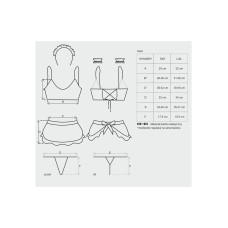 Атласный эротический костюм горничной (5 предметов), черный Obsessive Maid Set Black, S/M