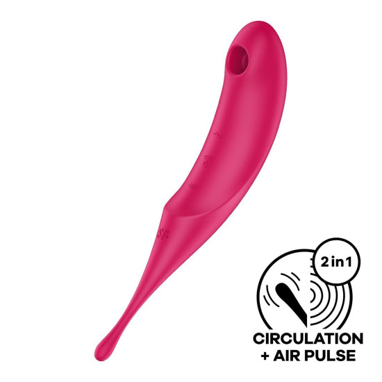 Вибратор для клитора с вакуумной стимуляцией, красный Satisfyer Twirling Pro Red