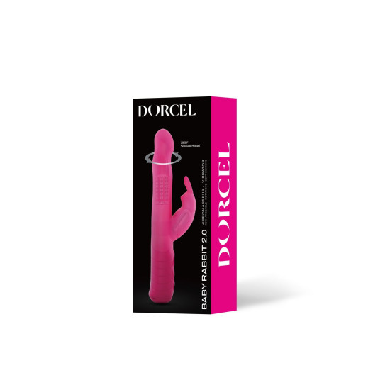 Вібратор-кролик з перловим масажем і головкою, що обертається, Dorcel Baby Rabbit Magenta 2.0