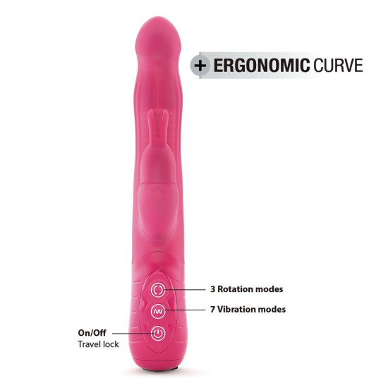 Вібратор-кролик з перловим масажем і головкою, що обертається, Dorcel Baby Rabbit Magenta 2.0