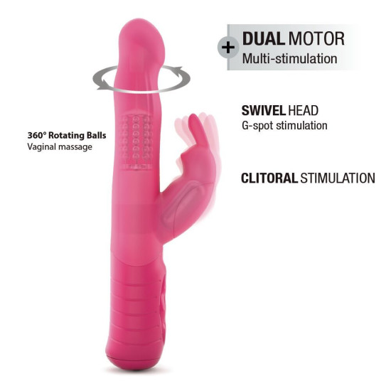 Вібратор-кролик з перловим масажем і головкою, що обертається, Dorcel Baby Rabbit Magenta 2.0