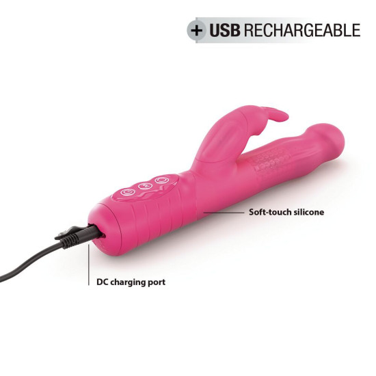 Вібратор-кролик з перловим масажем і головкою, що обертається, Dorcel Baby Rabbit Magenta 2.0