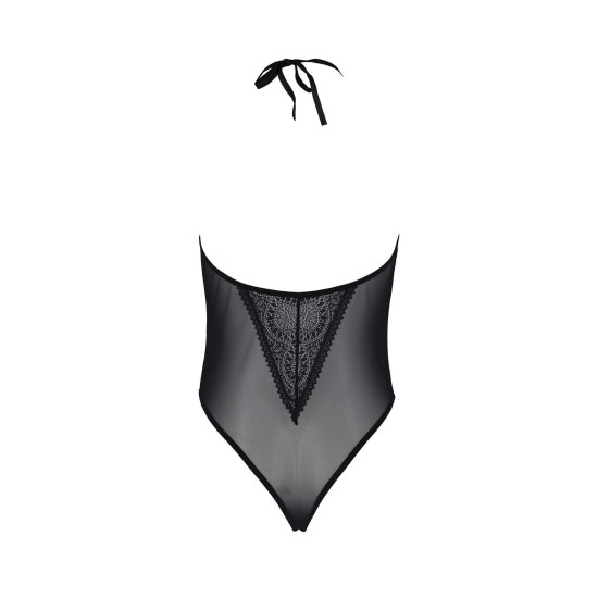 Боди (высокие вырезы, верх на завязках), чёрное Passion DROSERA BODY black, S/M