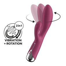 Вибратор-кролик с ротацией, 3 мотора, красный Satisfyer Spinning Rabbit 1 Red