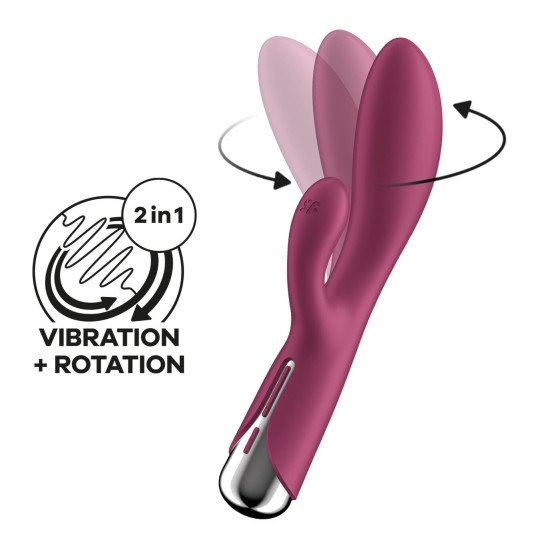 Вібратор-кролик з ротацією, 3 мотори, червоний Satisfyer Spinning Rabbit 1 Red