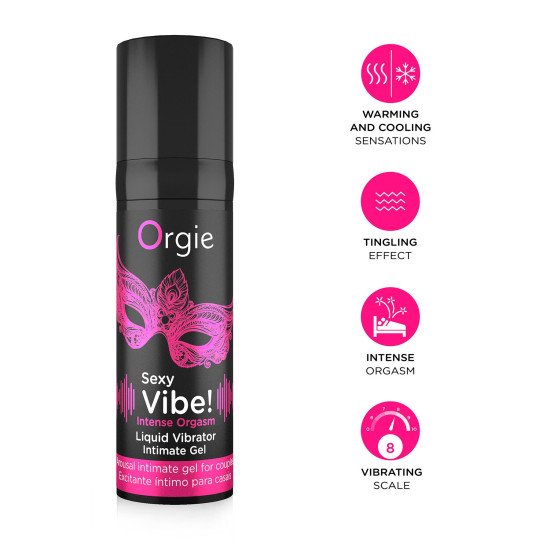 Мощный жидкий вибратор Orgie Sexy Vibe! Intense Orgasm, 15 ml