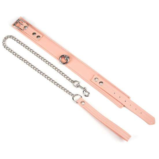 Ошейник с поводком, розовый Liebe Seele Dark Candy Pink Collar with Leash
