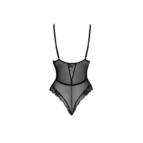Боді з еластичного матеріалу, чорне Kissable First Kiss Body Black, S/M