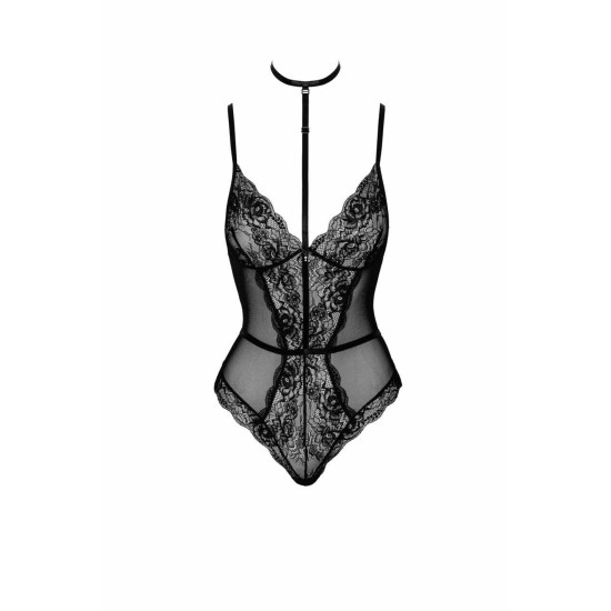 Боді з еластичного матеріалу, чорне Kissable First Kiss Body Black, S/M