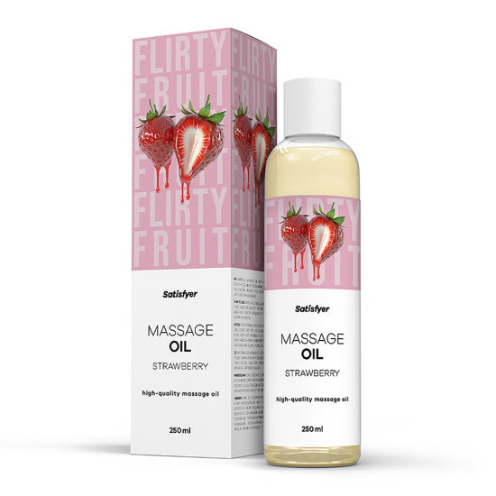Массажное масло, клубника Satisfyer Massage Oil Strawberry, 250 ml (срок 30.04.2027)