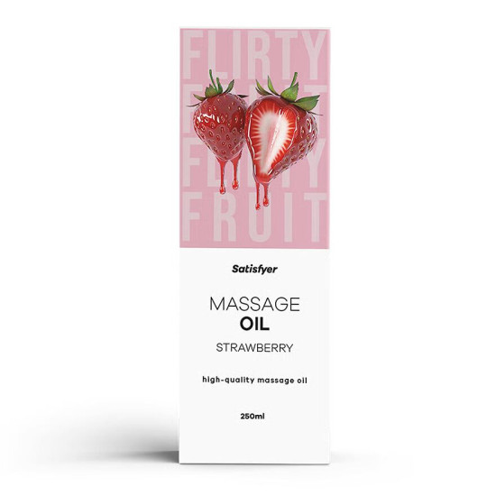 Массажное масло с ароматом клубники Satisfyer Massage Oil Strawberry, 250 ml