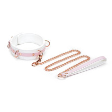 Нашийник з повідком Liebe Seele White & Pink Fairy Goat Leather Collar