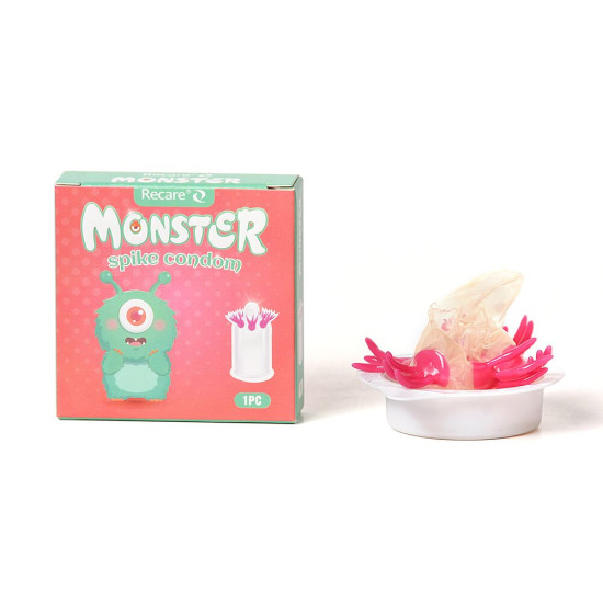 Насадка на член (презерватив с усиками), бирюзовая Recare Turquoise Monster Spike Condom