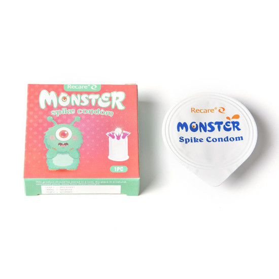 Насадка на член (презерватив с усиками), бирюзовая Recare Turquoise Monster Spike Condom