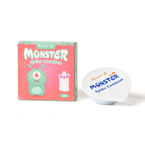 Насадка на член (презерватив с усиками), бирюзовая Recare Turquoise Monster Spike Condom