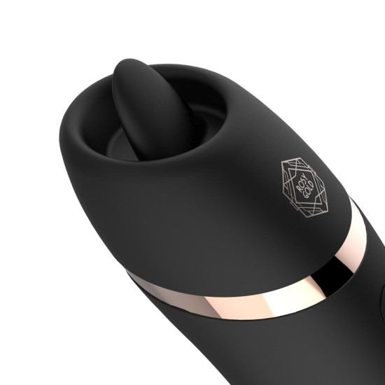 Мини-вибратор с язычком Rosy Gold Vibrating & Licking Dual Stimulator