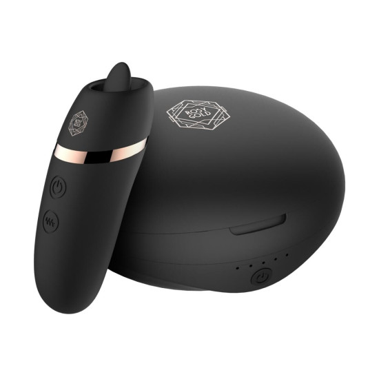 Мини-вибратор с язычком Rosy Gold Vibrating & Licking Dual Stimulator