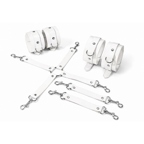 Набор для БДСМ (наручники, поножи, крестовина) Feral Feelings BDSM Kit 3 White