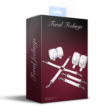 Набір для БДСМ (наручники, поножі, хрестовина) Feral Feelings BDSM Kit 3 White