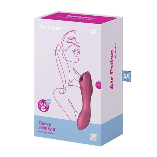 Вакуумный стимулятор с вибрацией, красный Satisfyer Curvy Trinity 3 Red