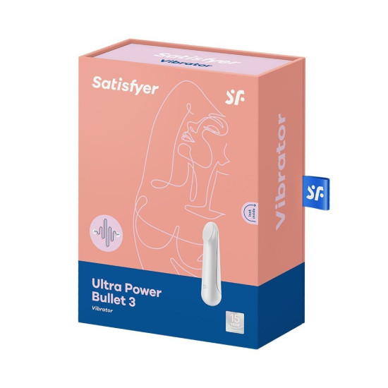 Вібропуля перезаряджається, біла Ultra Power Bullet 3 White