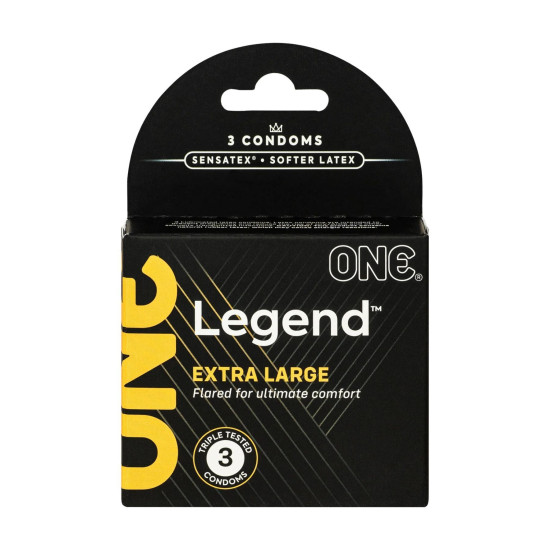 Презервативи ONE Legend Extra Large 3 шт, картонна коробка (пом'ята упаковка!!!)