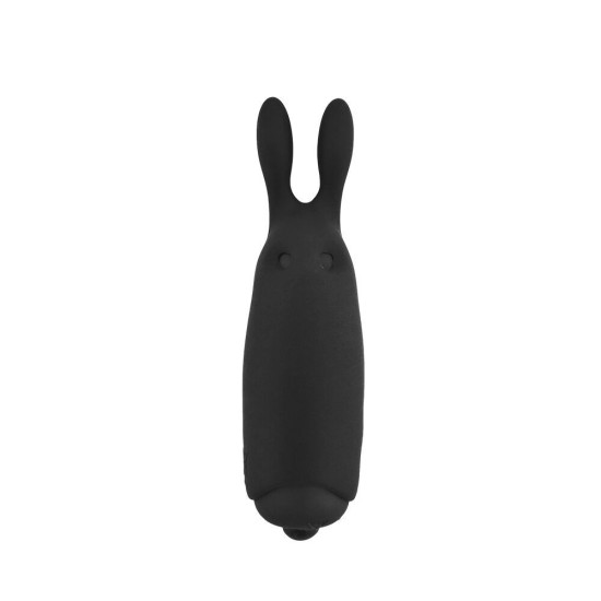 Вібропуля чорного кольору зі стимулювальними вушками Adrien Lastic Pocket Vibe Rabbit Black