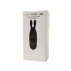 Вібропуля чорного кольору зі стимулювальними вушками Adrien Lastic Pocket Vibe Rabbit Black