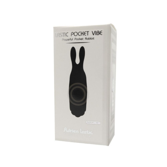 Вібропуля чорного кольору зі стимулювальними вушками Adrien Lastic Pocket Vibe Rabbit Black