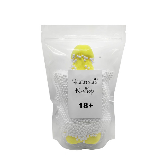 Крафтове мило-член із присоскою, натуральне, жовте Чистий Кайф Yellow, XL