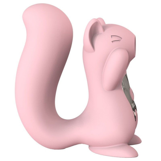 Вакуумный стимулятор с вибрацией, игрушка 2 в 1, розовый KisToy Miss UU Pink