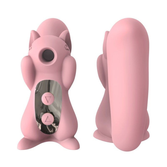 Вакуумный стимулятор с вибрацией, игрушка 2 в 1, розовый KisToy Miss UU Pink