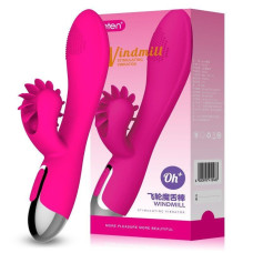 Куни-кролик с подогревом и вибрацией, разноцветный Leten Windmill