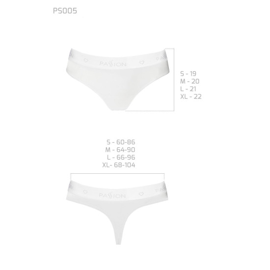 Трусики-бразиліана з бавовни, білі Passion PS005 Panties White, M