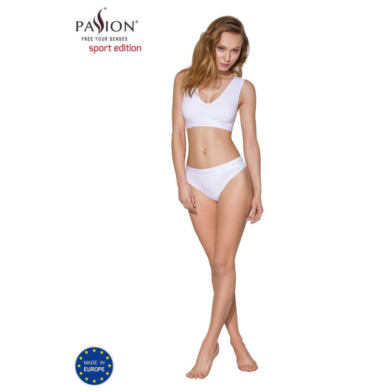 Трусики-бразиліана з бавовни, білі Passion PS005 Panties White, M