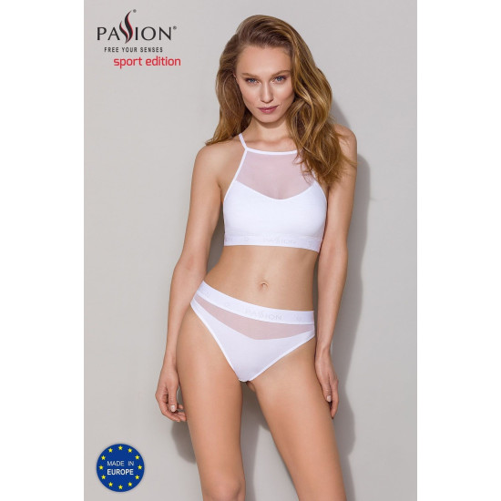 Спортивный топ с прозрачной вставкой, белый Passion PS006 Top White, XL