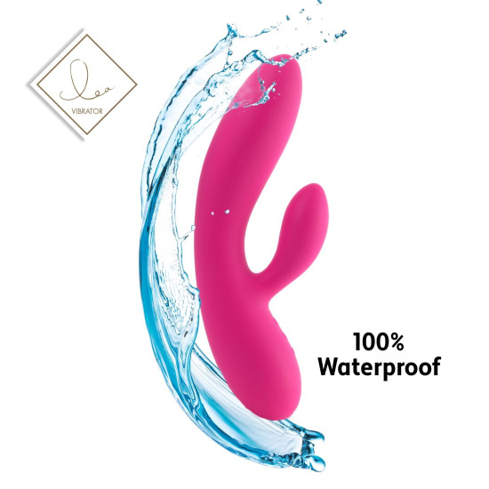 Гибкий вибратор кролик с двумя моторами, красный FeelzToys Lea Rabbit Vibrator Rubine Red