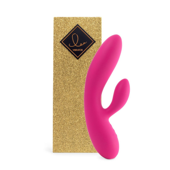 Гибкий вибратор кролик с двумя моторами, красный FeelzToys Lea Rabbit Vibrator Rubine Red