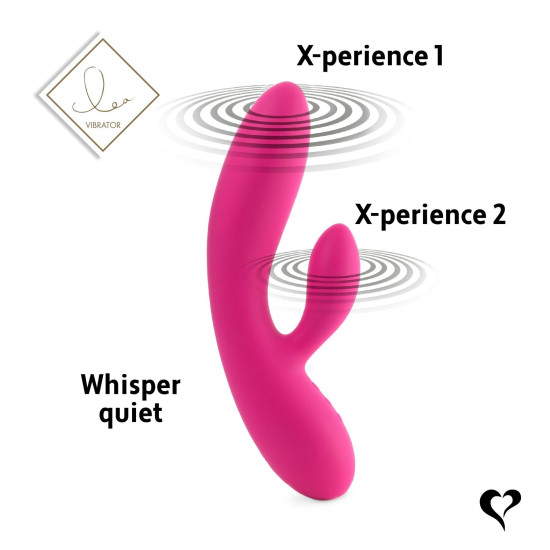 Гибкий вибратор кролик с двумя моторами, красный FeelzToys Lea Rabbit Vibrator Rubine Red