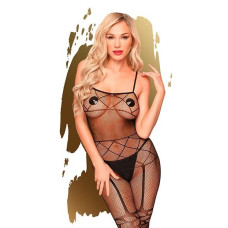 Бодистокинг с чулками и геометрическим рисунком, черный Penthouse Firecracker, XL