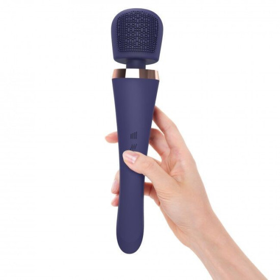 Вібромасажер у формі мікрофона з силіконовою щіточкою, індиго Love to Love Brush Crush Midnight Indigo