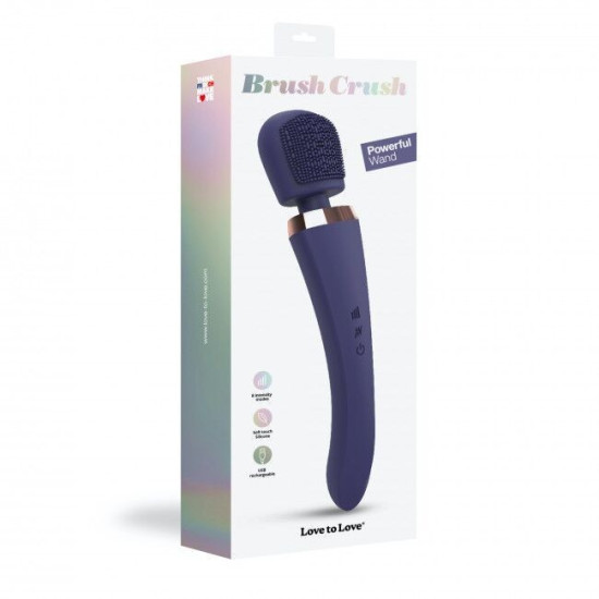 Вібромасажер у формі мікрофона з силіконовою щіточкою, індиго Love to Love Brush Crush Midnight Indigo