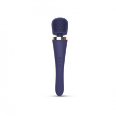 Вібромасажер у формі мікрофона з силіконовою щіточкою, індиго Love to Love Brush Crush Midnight Indigo