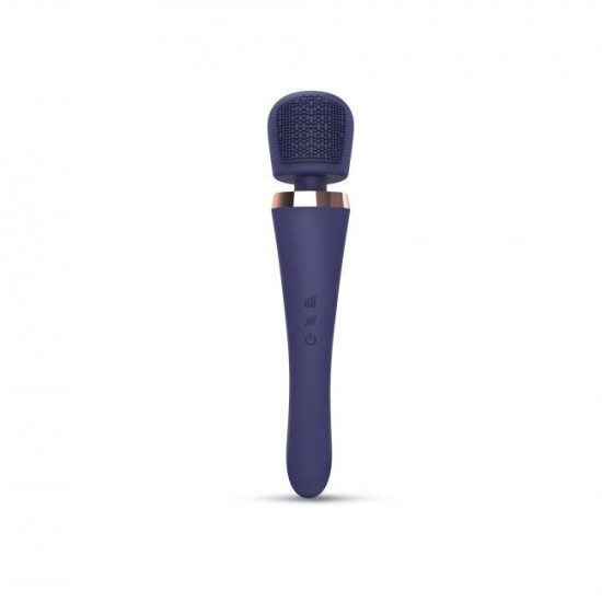 Вібромасажер у формі мікрофона з силіконовою щіточкою, індиго Love to Love Brush Crush Midnight Indigo
