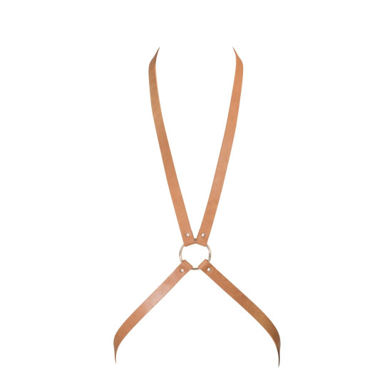Портупея из экокожи, коричневая Bijoux Indiscrets Maze 8 Harness Brown