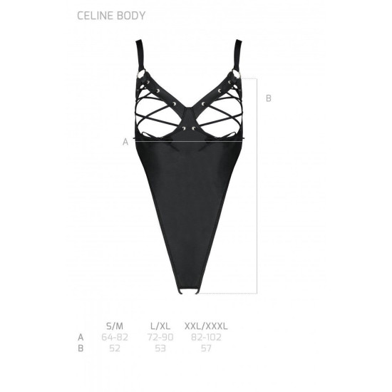 Боди, черное Passion Celine Body Black, L/XL
